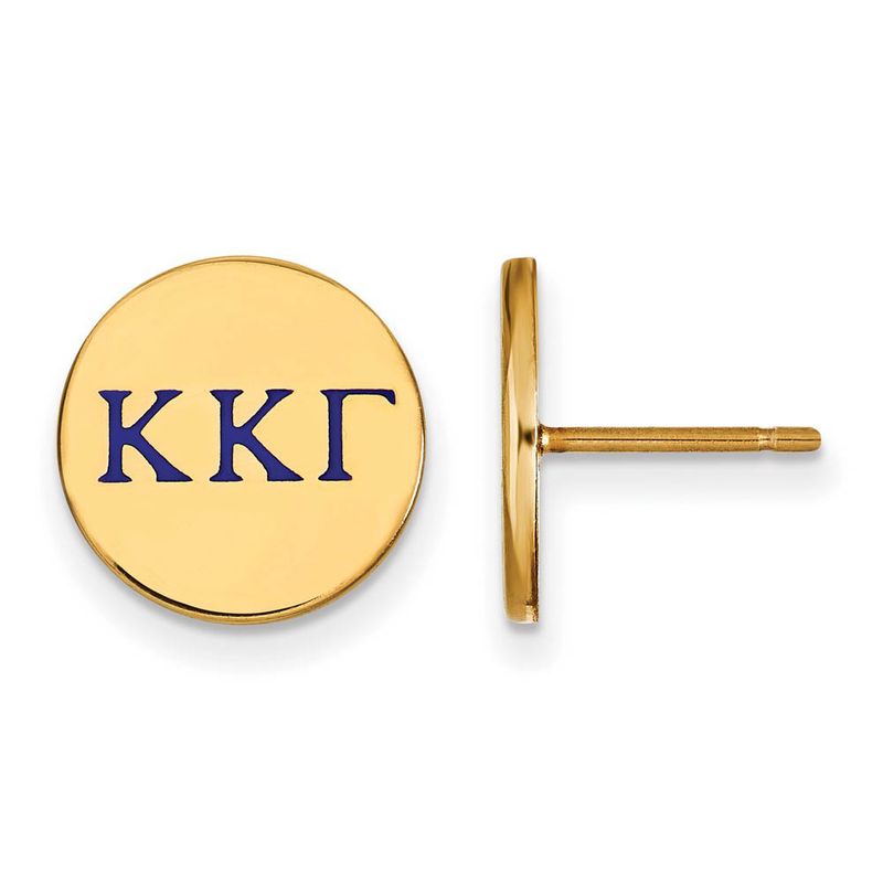 14k Plated Silver Kappa Kappa Gamma Enamel Post Earrings